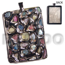 Rectangular 50mmx38mm glistening abalone in