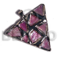 Triangle 50mm glistening pink abalone