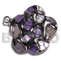 Teardrop 40mm glistening lilac abalone
