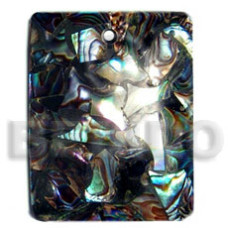 40mmx30mm square laminated paua chips