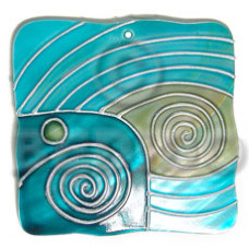 Handpainted and colored wavy square