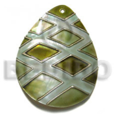 Handpainted and colored teardrop 58mmx48mm
