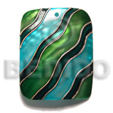 Handpainted and colored rectangle 50mmx40mm