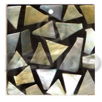Flat square black resin