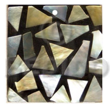 Flat square black resin