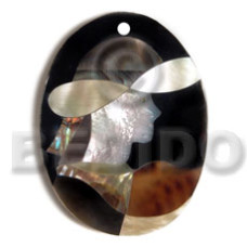 Oval 55mmx42mm black resin