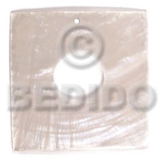 40mm square natural white capiz