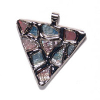 Triangle 50mm glistening abalone in
