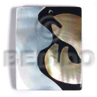45mmx35mm laminated rectangular brownlip kabibe shell