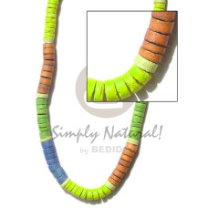 7-8mm coco heishe blue neon green orange green