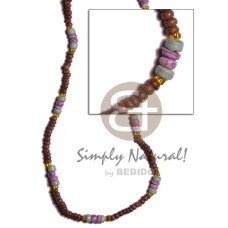 2-3mm nat brown blue lavender combination coco