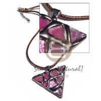 Triangle 50mm glistening pink abalone