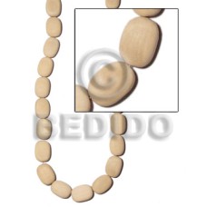 Natural white wood flat oval