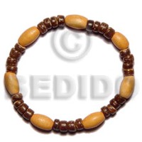 Elastic wood and coco bracelet