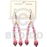 Pink dangling limestone beads