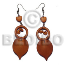 Dangling natural white wood heart