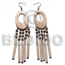 Dangling 45mmx30mm oval ambabawod wood