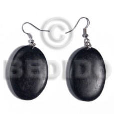Dangling oval 38mmx27mm natural wood