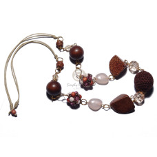 Round 10mm 6mm natural wood beads