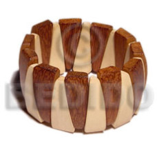 Elastic wood bangle bayong natural white