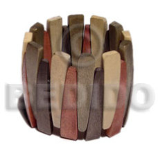 Elastic natural wood bangle