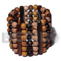Elastic 6 rows 8mm wood