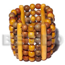 Elastic 6 rows 8mm wood
