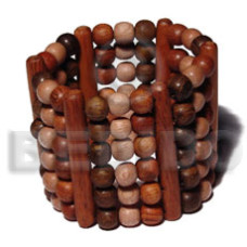 Elastic 6 rows 8mm wood