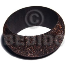 Natural wood bangle in black