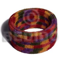 Natural wood bangle in multicolored