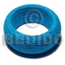 Natural wood bangle in aqua