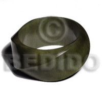 Twisted natural wood chunky bangle