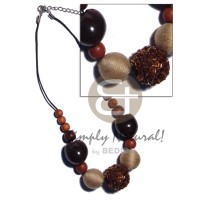 20mm 25mm round wrapped wood beads