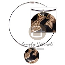 Coated black cable wire neckline