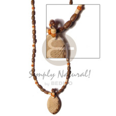 Oval wood pendant burning wood